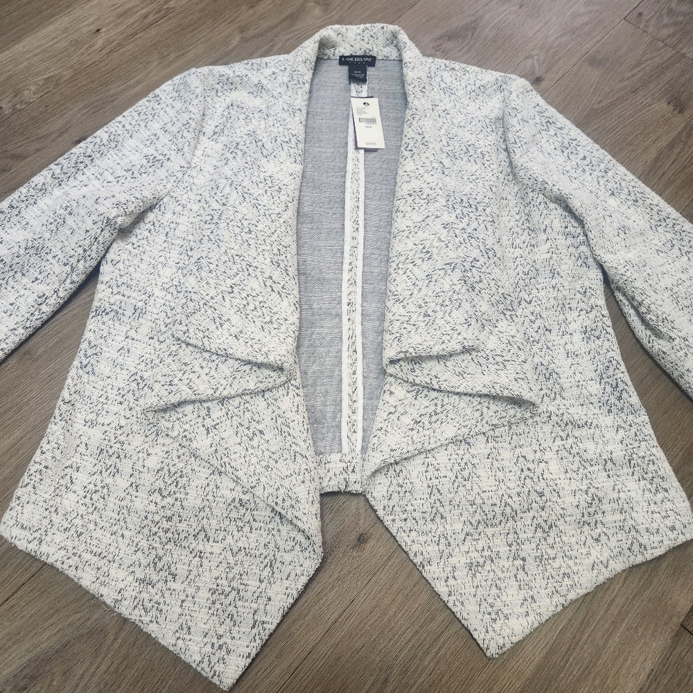 NWT Lane Bryant Light Gray Patterned Sweater Blazer Size 18/20